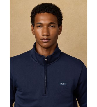 Hackett London Sweater met kwartritssluiting en mairno-logo