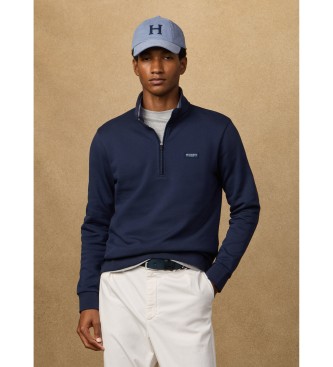 Hackett London Sweater met kwartritssluiting en mairno-logo