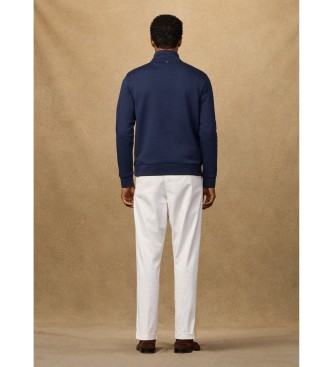 Hackett London Sweater met kwartritssluiting en mairno-logo