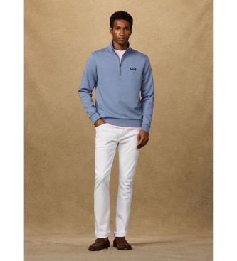 Hackett London Sweatshirt med kvarts dragkedja och bl� logotyp