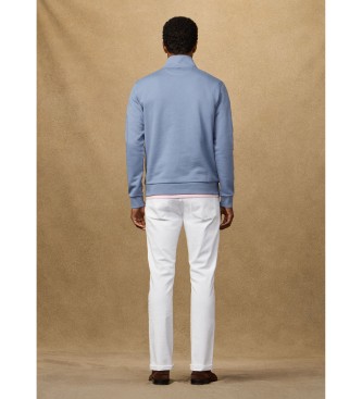 Hackett London Sweatshirt med kvarts dragkedja och bl� logotyp