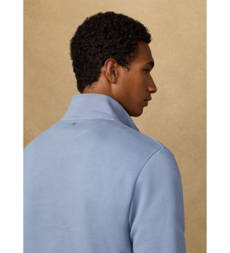 Hackett London Sweatshirt med kvarts dragkedja och bl� logotyp