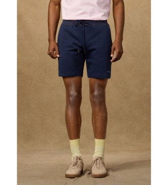 Hackett London Fleeceshorts mit marineblauem Logo