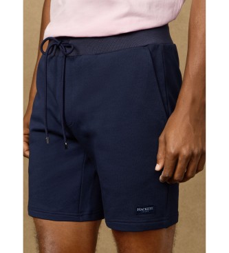 Hackett London Fleeceshorts mit marineblauem Logo
