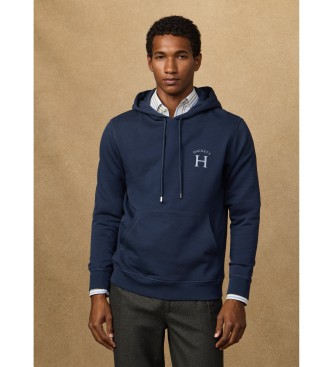 Hackett London Hooded sweatshirt met marineblauw classic fit logo