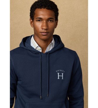 Hackett London Hooded sweatshirt met marineblauw classic fit logo