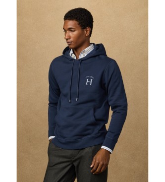 Hackett London Hooded sweatshirt met marineblauw classic fit logo