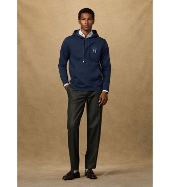 Hackett London Hooded sweatshirt met marineblauw classic fit logo