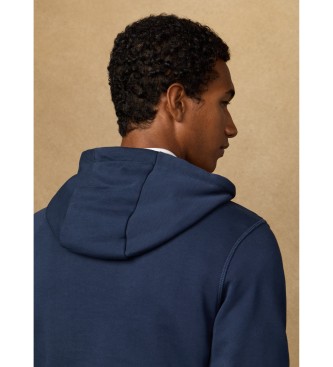 Hackett London Hooded sweatshirt met marineblauw classic fit logo