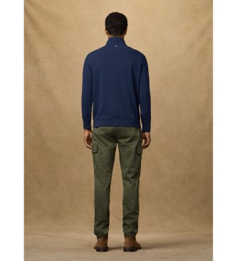 Hackett London Marine piqu� sweatshirt met klassieke pasvorm