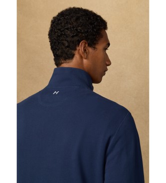 Hackett London Marine piqu� sweatshirt met klassieke pasvorm