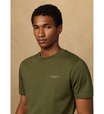 Hackett London T-shirt z logo w klasycznym zielonym kolorze
