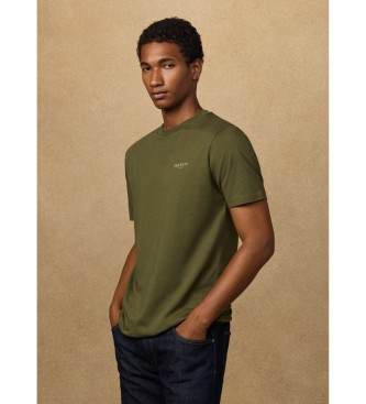 Hackett London T-shirt z logo w klasycznym zielonym kolorze