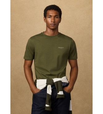 Hackett London T-shirt z logo w klasycznym zielonym kolorze