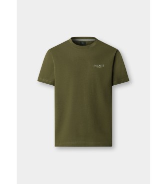 Hackett London T-shirt z logo w klasycznym zielonym kolorze