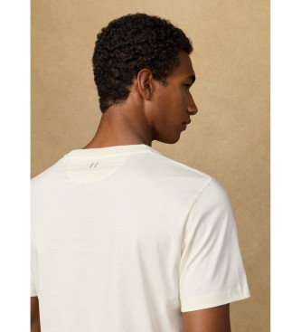 Hackett London T-shirt z logo o klasycznym kroju, biały