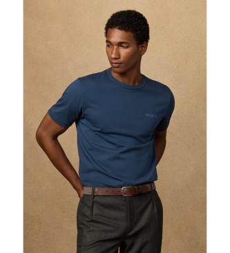 Hackett London T-shirt z niebieskim logo o klasycznym kroju