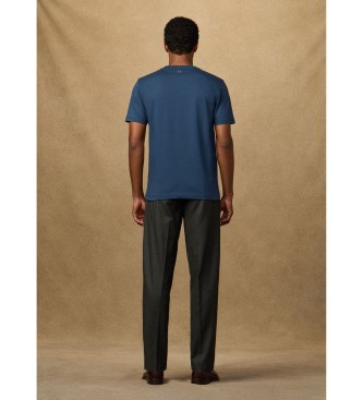 Hackett London T-shirt z niebieskim logo o klasycznym kroju