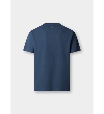Hackett London T-shirt z niebieskim logo o klasycznym kroju