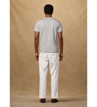 Hackett London T-shirt met classic fit logo in grijs