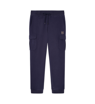 Hackett London Pantaloni da jogging cargo Heritage H blu scuro