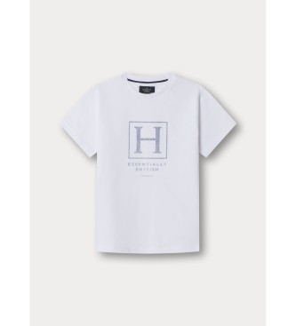 Hackett London T-shirt bianca con logo Heritage H