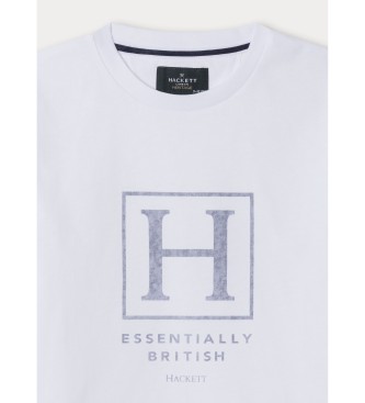 Hackett London T-shirt bianca con logo Heritage H