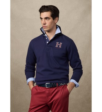 Hackett London Heritage H Rugby blue jersey