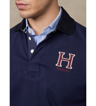 Hackett London Heritage H Rugby blue jersey