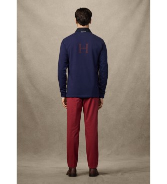 Hackett London Heritage H Rugby blue jersey