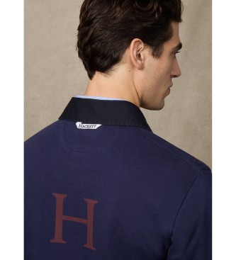 Hackett London Heritage H Rugby blue jersey