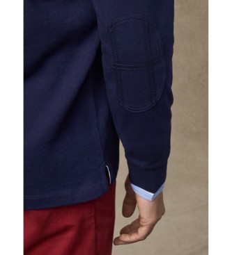 Hackett London Heritage H Rugby blue jersey