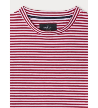 Hackett London T-shirt Heritage H Stripe czerwony