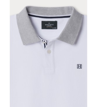 Hackett London Polo blanc Heritage H Stripe Trim