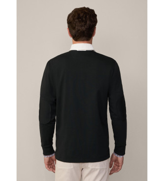 Hackett London Heritage Harry Rugby Poloshirt schwarz