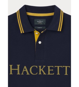 Hackett London Heritage Back navy polo shirt