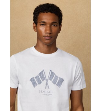 Hackett London Lrc vlag fit klassiek wit t-shirt