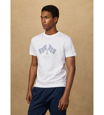 Hackett London Lrc vlag fit klassiek wit t-shirt