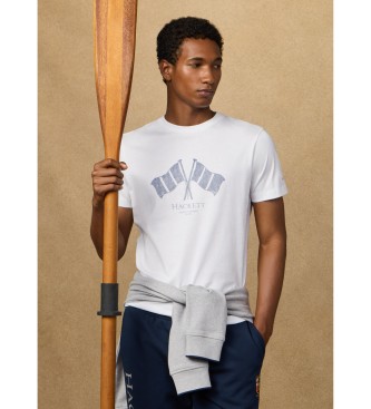 Hackett London Lrc vlag fit klassiek wit t-shirt