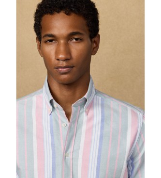 Hackett London Camisa Heritage Multi Ox Str verde s�lvia