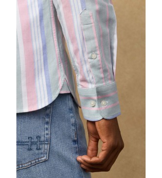 Hackett London Camisa Heritage Multi Ox Str verde s�lvia