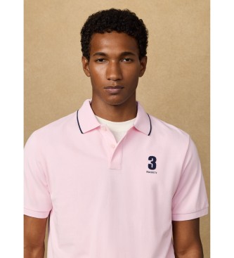 Hackett London Polo con n�mero fit cl�sico rosa