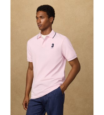 Hackett London Polo con n�mero fit cl�sico rosa