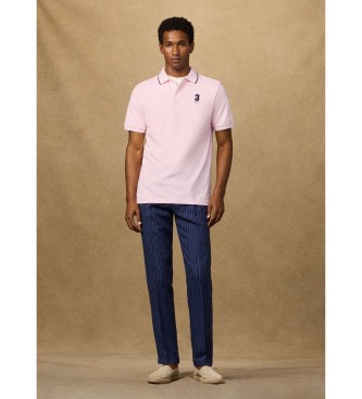 Hackett London Polo con n�mero fit cl�sico rosa