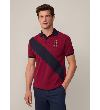 Hackett London Czerwona koszulka polo Heritage Sash