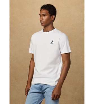 Hackett London T-shirt nummer met classic fit logo wit