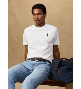 Hackett London T-shirt nummer met classic fit logo wit