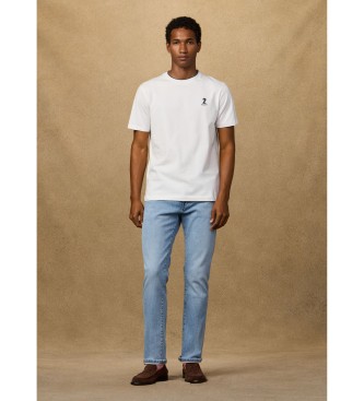 Hackett London T-shirt nummer met classic fit logo wit