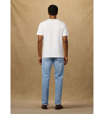 Hackett London T-shirt nummer met classic fit logo wit