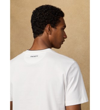 Hackett London T-shirt nummer met classic fit logo wit